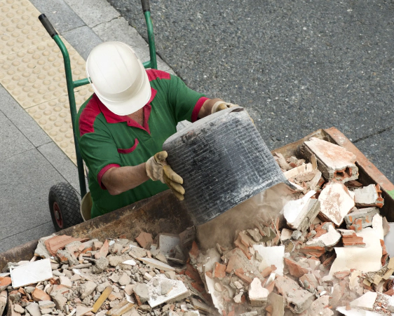 man dumping stone demolition debris bangor pa