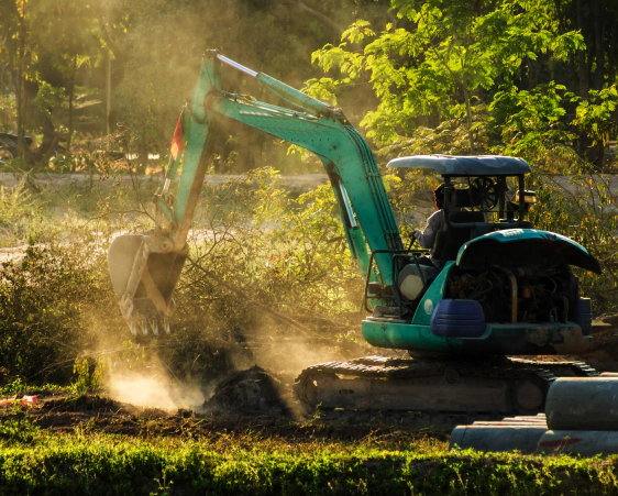 small backhoe landscaping lot clearing bangor pa
