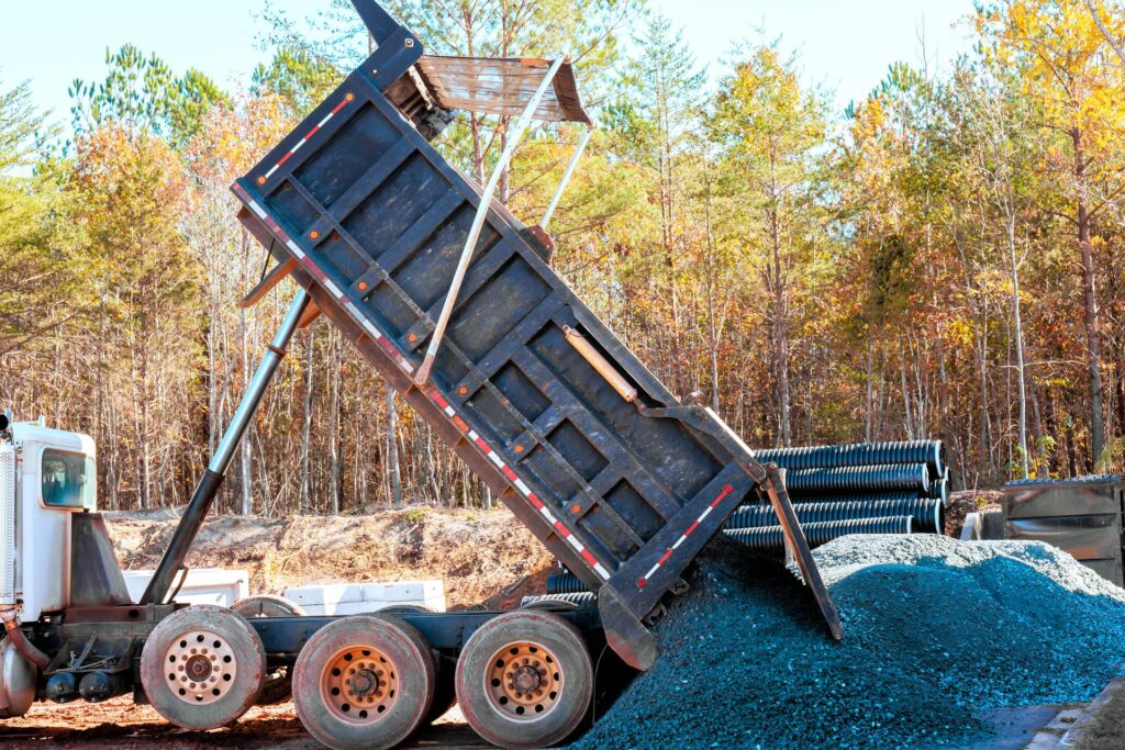 truck delivering gravel
